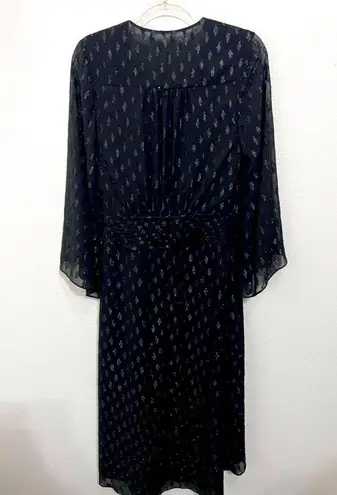 Ramy Brook NWT Julie Kimono Style Sleeve Metallic Wrap Dress Size 2
