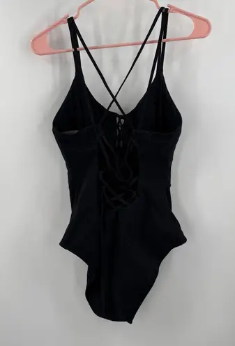 Skinny Dippers Swimsuit Size Large NEW Jelly Beans Suga Babe Lace Up Black NWOT