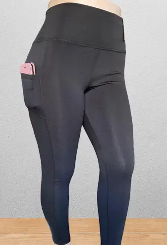 Plus size Black leggings with phone pockets body sculpting