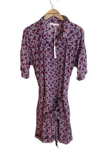 XiRENA Grady Romper Nichols Floral Cotton Belted Purple Size L