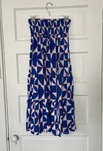 Abel the label Blue Strapless Midi Dress - Image 4