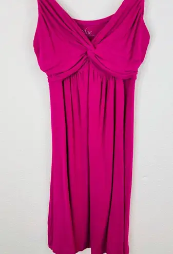 Edge Clothing Pink Sleeveless Mini Dress Twist Front Medium Stretchy & Stylish