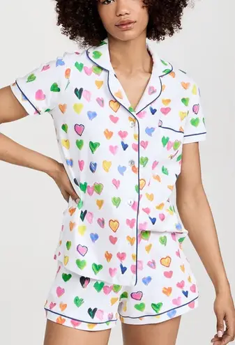 Roller Rabbit Kerri Rosenthal Tiny Drops of Love Hearts Polo Pajamas Size Small