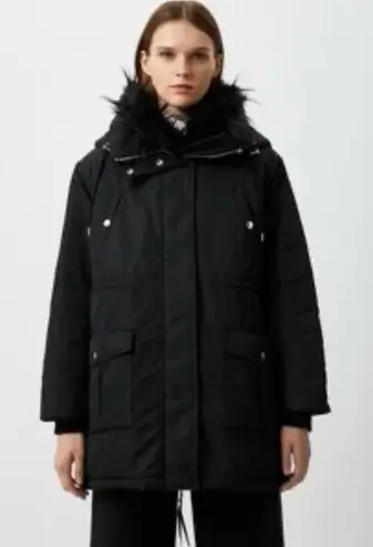 The Kooples Paris Black Faux Fur Hooded Puffer Parka Coat Size M Women’s NWT - Image 1