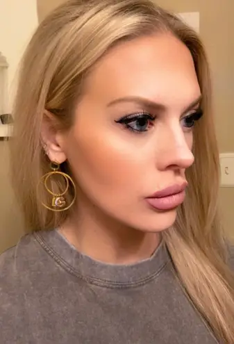 Dolce & Gabbana Gold Logo Charm Hoop Earrings