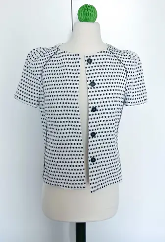 Nina Ricci jacket size 8 40 white black polka dot blazer