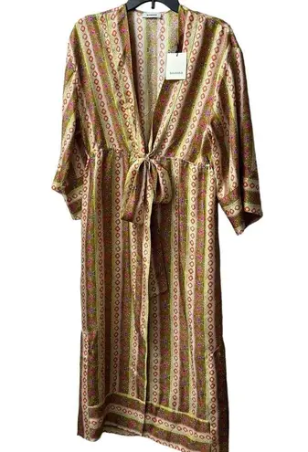Sandro Striped Kaftan Midi Silk dress Size 36 US size 4