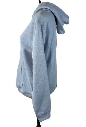 Karen Scott Sport Medium Fleece Hooded Sweatshirt Hoodie Long Sleeve Light Blue