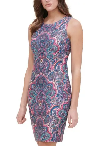 Tommy Hilfiger  paisley print scuba sheath dress Sz 4