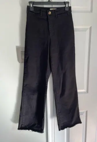 Marine layer Bridget Full Length Pant Washed Black Raw Hem Women’s 2 Fall Preppy
