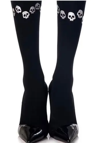 Zohara Art On Tights Brand New In Package One Size Black With Skulls