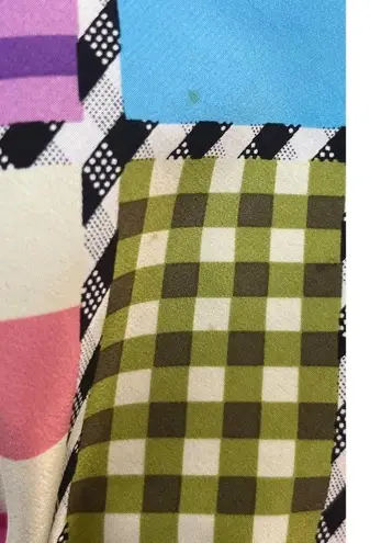 VTG New Koos Of Course M Cardigan Sweater Jacket Silk Black Madras Plaid Pink Size M