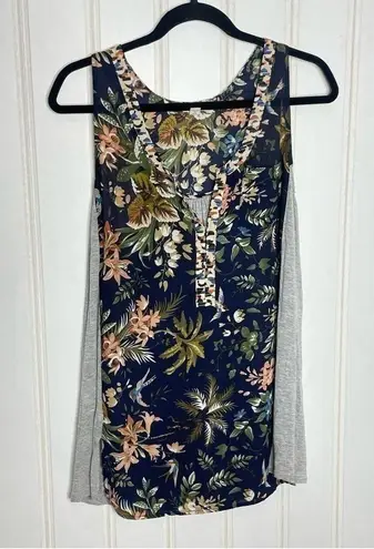 Anthropologie  Tiny Floral Mixed Fabric Tank 728 - Image 2