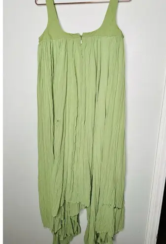 BIBHU MOHAPATRA Green Flowy Empire Maxi Shift Style Sleeveless Dress Size 2