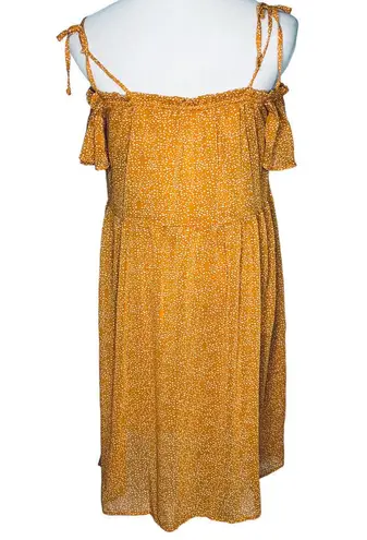 Xhilaration  Gold Cold Shoulder Lined Dress New M