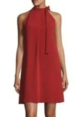 Theory  Espere Dress Size 2 NWT Admiral Tie Neck A-Line Red