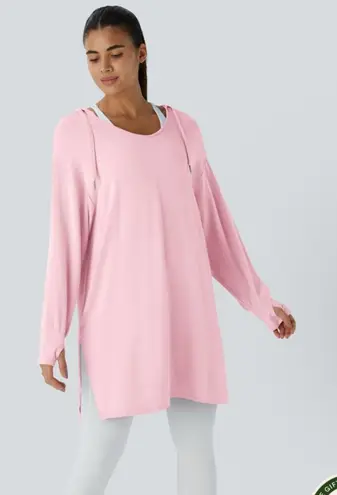 Halara NWOT Long Sleeve Hoodie lightweight modern oversized size M. Stretch soft