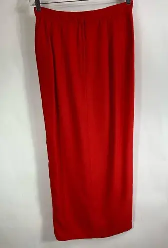 Alyce Vintage Maxi Skirt Red Crepe 32" waist Size L