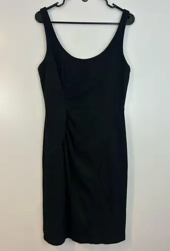 Milly Black Ruched Sleeveless Sheath Midi Dress Size Large