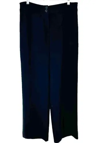 Armani Collezioni Black Wool Crepe Straight Leg Trousers Size 12