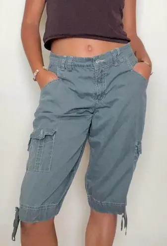 Gloria Vanderbilt cargo cotton crop pants 9 pockets tan size 14