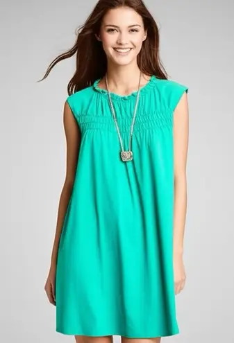 CES FEMME Boutique Dress Sleeveless Chiffon Short Casual Summer Ruffle Medium Green