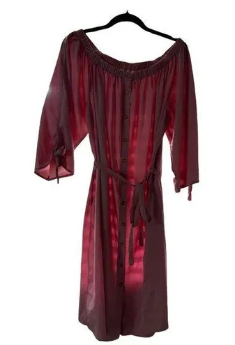 Speed Control New York 3X Blush Off Shoulder Tie Waist Dress