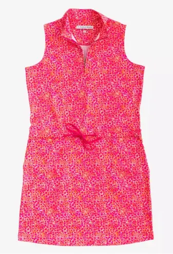 Pebble Beach Pink and Orange Patterned Dress Size M