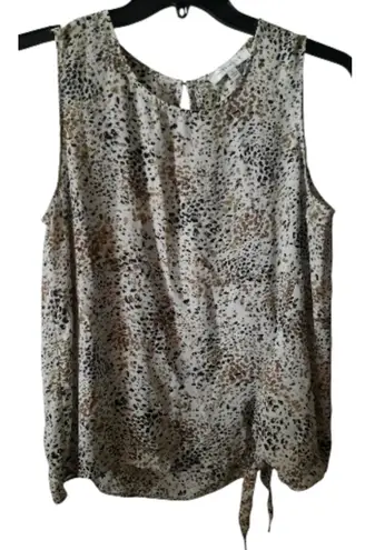 Rose + Olive Animal Print Blouse Size Large