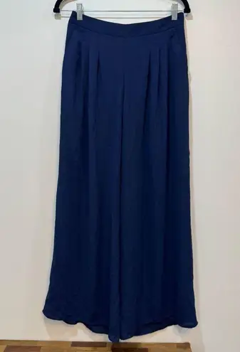 J. McLaughlin Womens Candela Pant Size 0 Wide Leg Navy Blue Loose Fit Pleat NEW