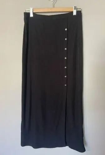 Truth By Republic Women's Black Front Slit Maxi Skirt Buttons Size M Medium