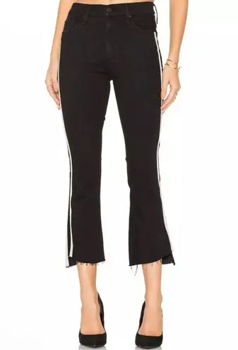 MOTHER Insider Crop Step Fray Jeans in Guilty Racer Black Sz 24