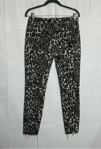 Driftwood Jackie Skinny Animal Chetta Print Black Gray Ivory Jeans Size 28