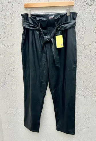 Commando vegan leather pleated ankle pants black size large women L