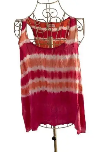 Ben and Lucia Anthropologie Aurora tie dye tank size S 100% silk Pink