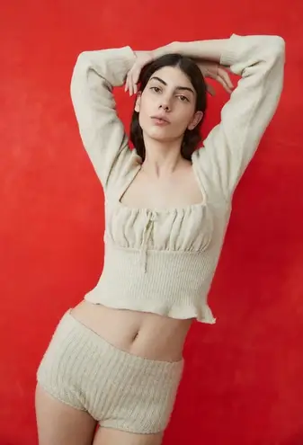 NWT Tach Clothing Bella Wool Sweater Top in Cream Sz Medium $198