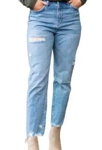 Vervet  Rendition Emma Distressed Mom Blue Jeans Ultra High-Rise Cotton 26 VT1151