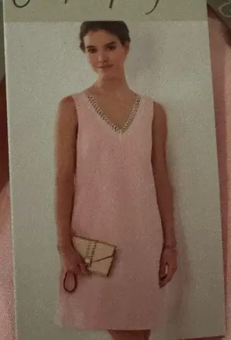Charlie Paige Dress Sleeveless Shift Dress Pink Lace Trim Pockets Size Small NEW