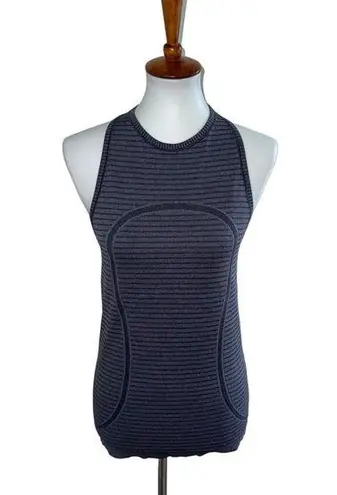 Lululemon  Run: Swiftly Tech Tank Rugby Stripe Tonal Heathered Black Grape Size 6