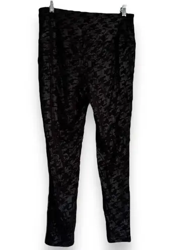 Chico's  Womens Sz 1 Med 8 10 Zenergy So Slimming Houndstooth Legging Black Pants