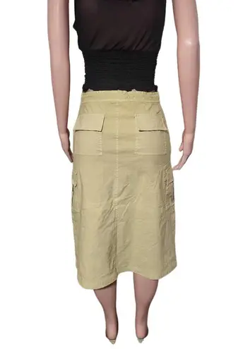 Pulp women cargo midi nylon adjustable waist tan skirt M Yellow Size M