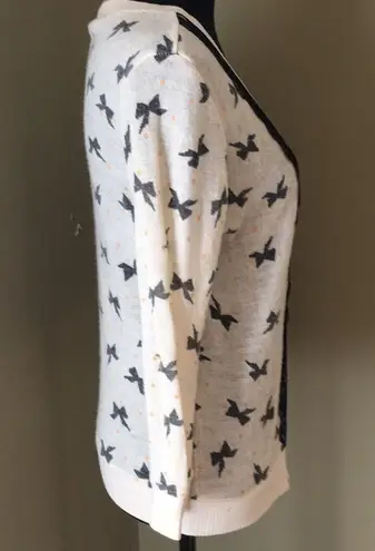 Spoiled Lace, Bows, Polka Dots, Black Cream Cardigan Size XL