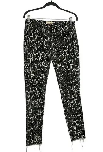 Driftwood Jackie Skinny Animal Chetta Print Black Gray Ivory Jeans Size 28