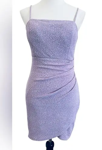 Crystal Doll Purple Ruched Mini Dress