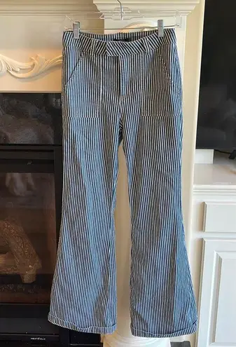 Forever 21 Striped Flare Leg Jeans Bell Bottoms Stretchy Womens Medium High Waist