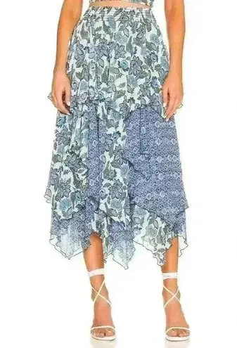MISA Los Angeles NWT REVOLVE Zoe Maxi SKIRT Flora Azulia and Blue Astra Size XS