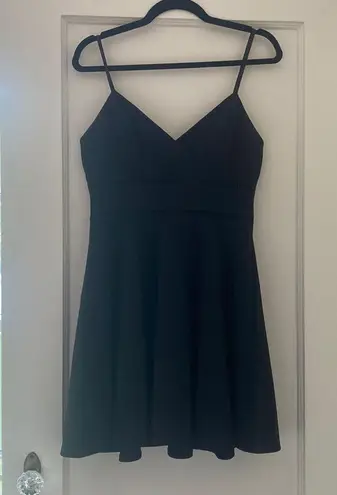 Jun & Ivy Francesca's Black Ladder Trim Mini: black Dress