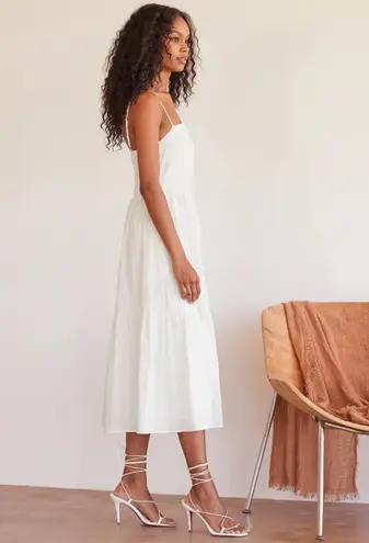 Lulus Simplicity and Sweetness White Sleeveless Tiered Midi Dress - Image 3
