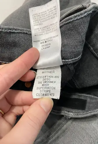 MOTHER Denim Mother Grey The Swooner Supermoon Stripe Jeans