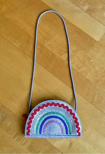 Silver Glitter Rainbow Zip Purse